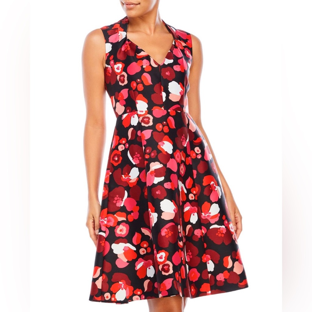 Kate Spade Pink and Red Floral Midi Dress